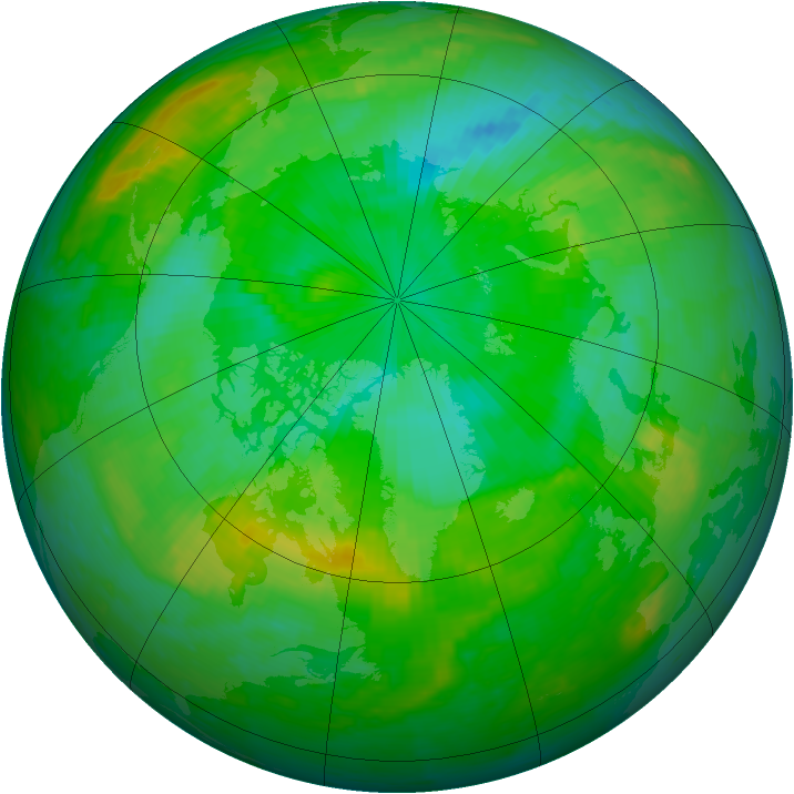 Arctic ozone map for 22 July 2002